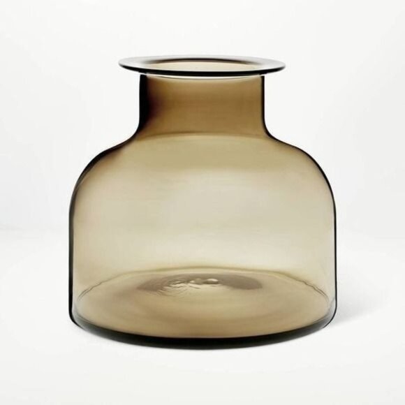 9"x10"‎ Smoked Glass Vase Brown – Threshold Studio McGee - Target 2021 NWT - Picture 1 of 8